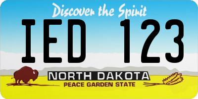 ND license plate IED123