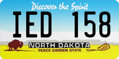 ND license plate IED158