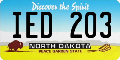 ND license plate IED203