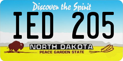 ND license plate IED205