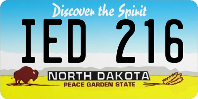 ND license plate IED216