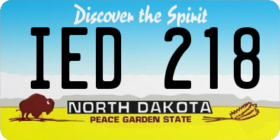 ND license plate IED218