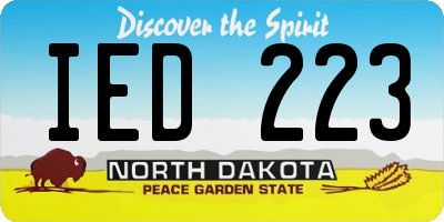 ND license plate IED223