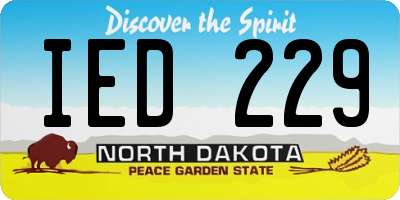 ND license plate IED229