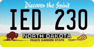 ND license plate IED230