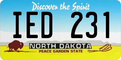 ND license plate IED231