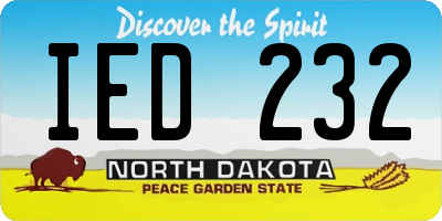 ND license plate IED232