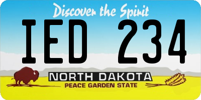 ND license plate IED234