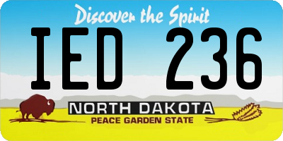 ND license plate IED236