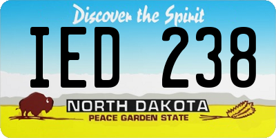 ND license plate IED238