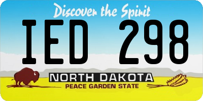 ND license plate IED298