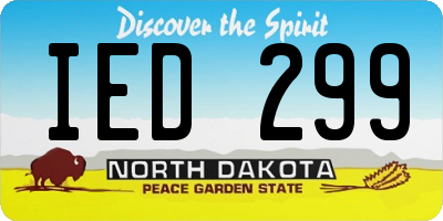 ND license plate IED299