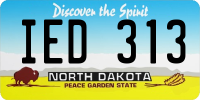 ND license plate IED313