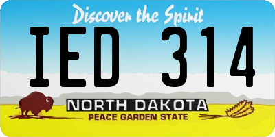 ND license plate IED314