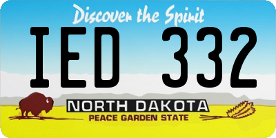 ND license plate IED332