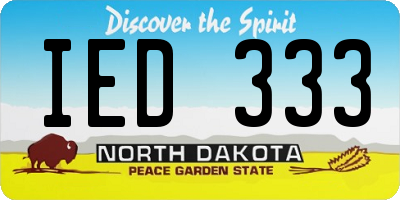 ND license plate IED333