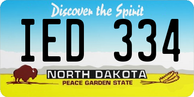 ND license plate IED334