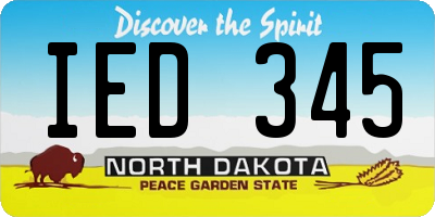 ND license plate IED345