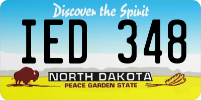 ND license plate IED348