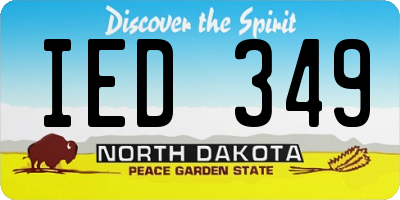 ND license plate IED349