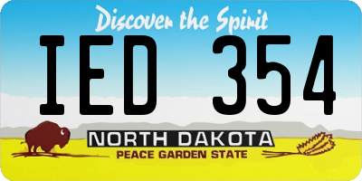 ND license plate IED354
