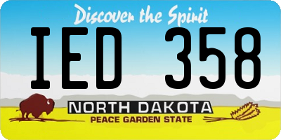 ND license plate IED358