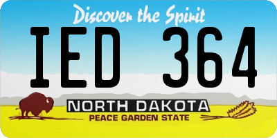 ND license plate IED364
