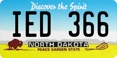 ND license plate IED366