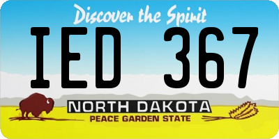 ND license plate IED367