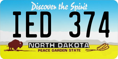 ND license plate IED374