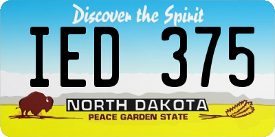 ND license plate IED375