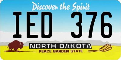 ND license plate IED376