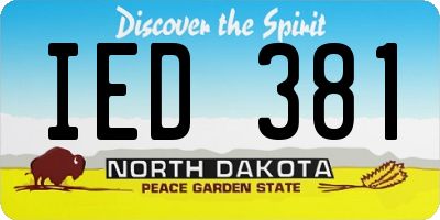 ND license plate IED381