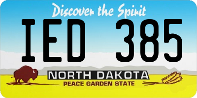 ND license plate IED385