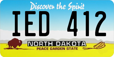 ND license plate IED412