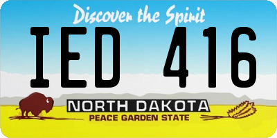 ND license plate IED416