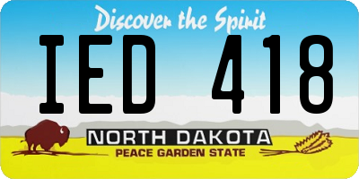 ND license plate IED418