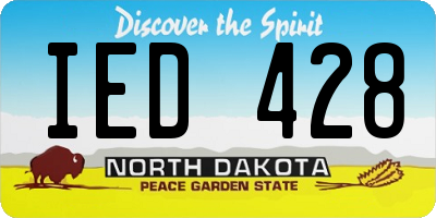 ND license plate IED428