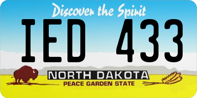 ND license plate IED433