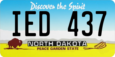 ND license plate IED437