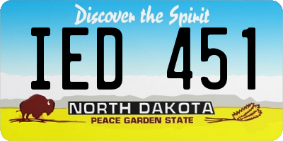 ND license plate IED451