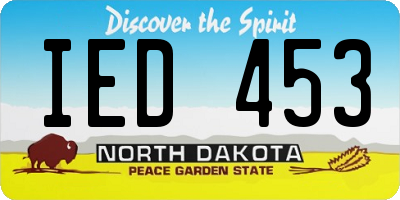 ND license plate IED453