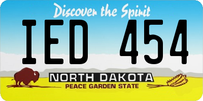 ND license plate IED454