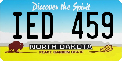ND license plate IED459