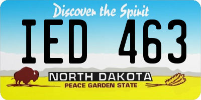 ND license plate IED463