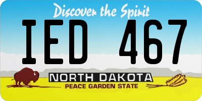 ND license plate IED467