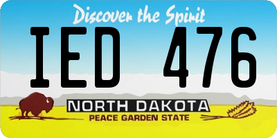 ND license plate IED476