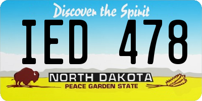 ND license plate IED478