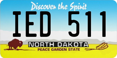 ND license plate IED511