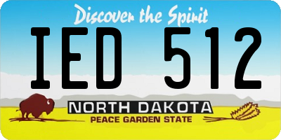 ND license plate IED512